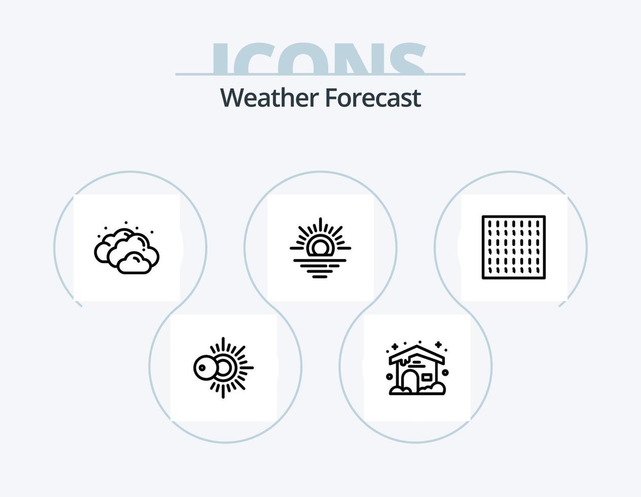 pack d'icônes de ligne météo 5 conception d'icônes. . la météo. la météo. ensoleillé. Star vecteur