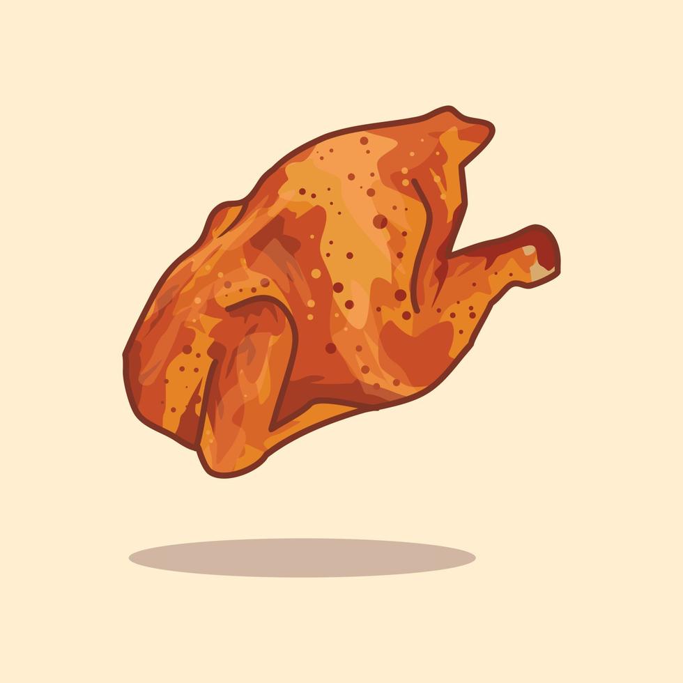 illustration de dessin animé de poulet grillé vecteur