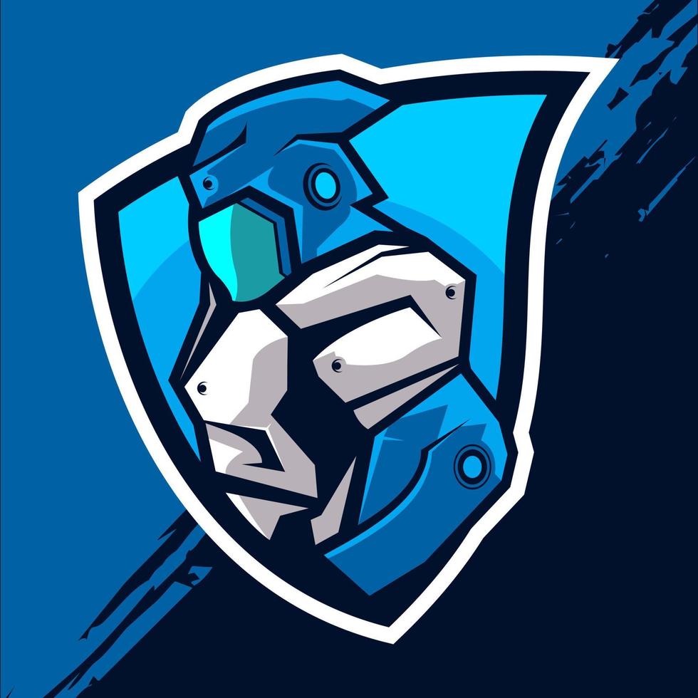 équipe de conception de logo de robot esport vecteur