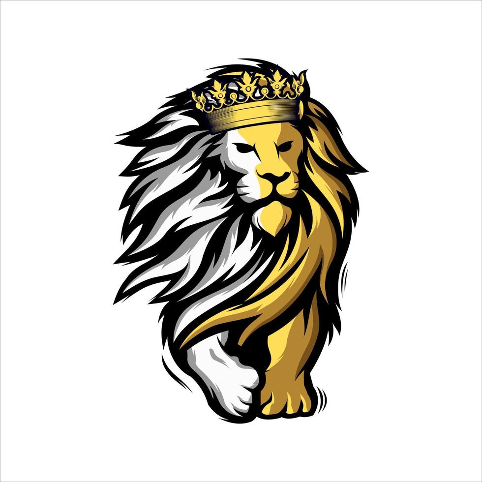 logo de lion de mascotte génial vecteur