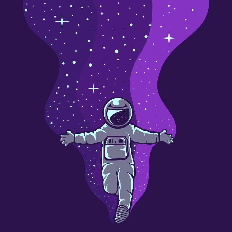 les astronautes s'amusent illustration de conception de logo vecteur