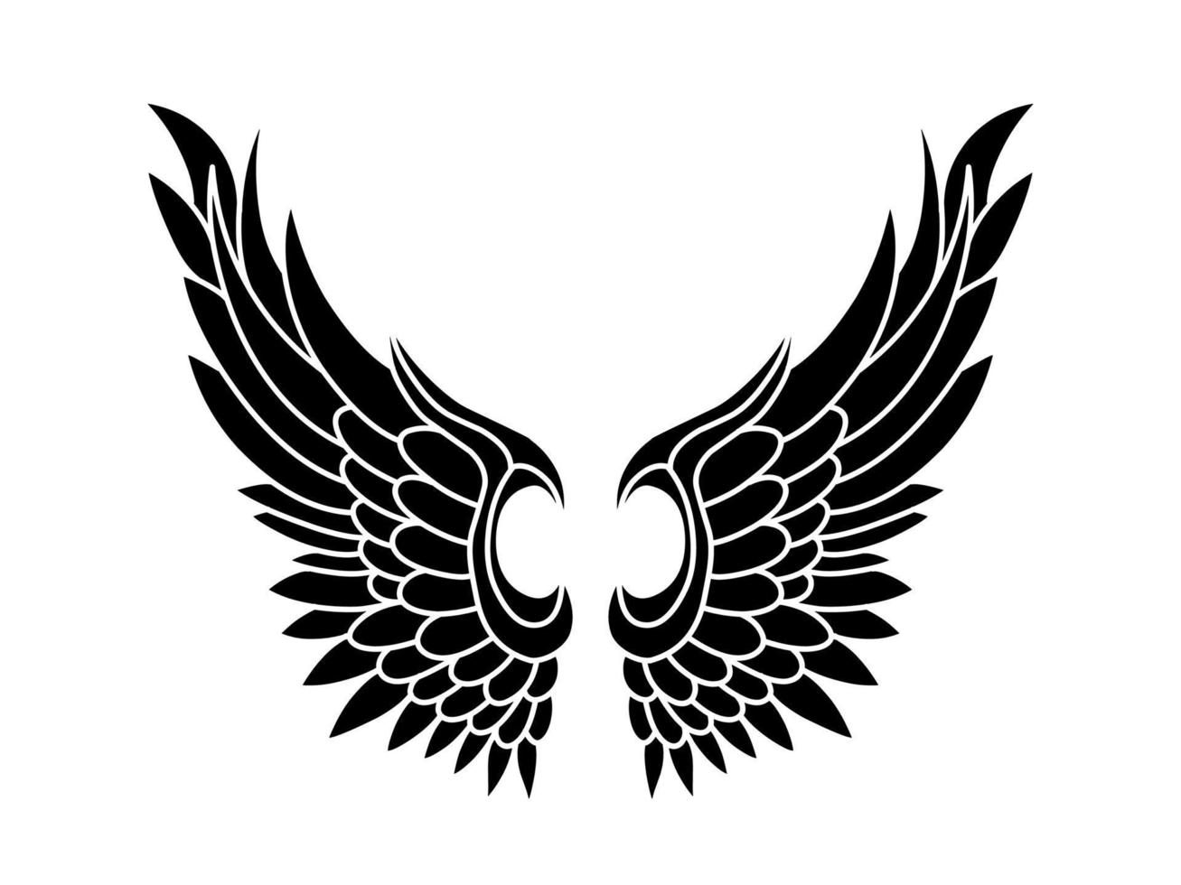 tatouage tribal ailes d'ange vecteur libre