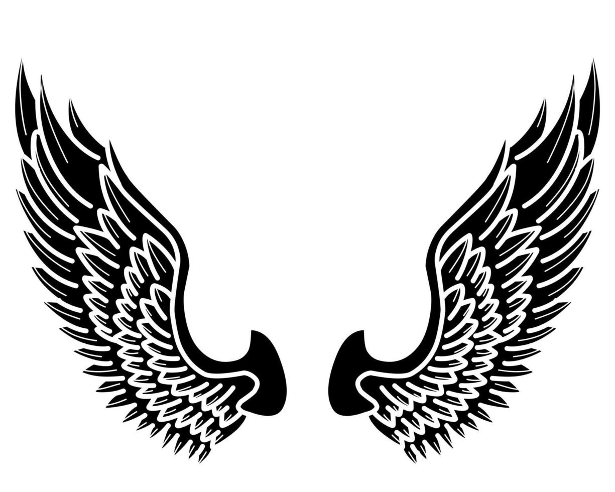 tatouage tribal ailes d'ange vecteur libre