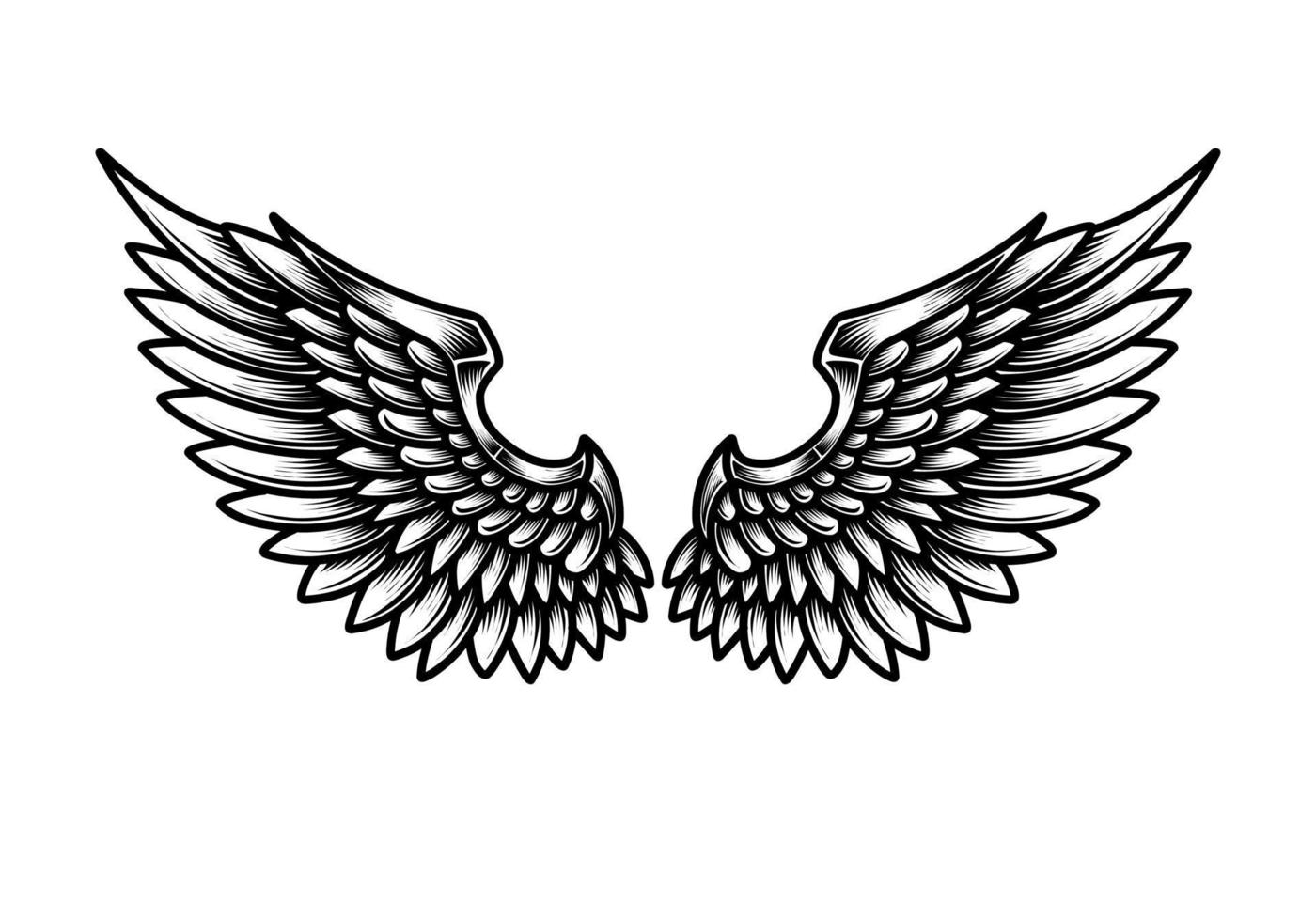 tatouage tribal ailes d'ange vecteur libre