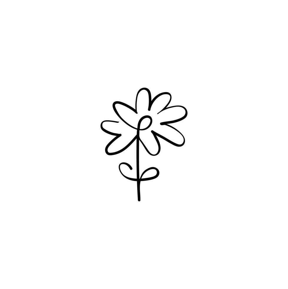 conception d'icône de style ligne de fleur vecteur