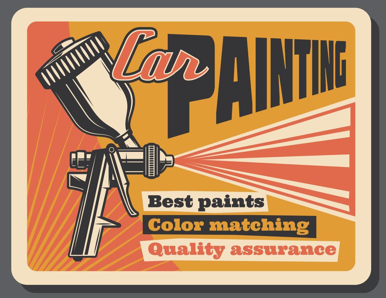 affiche vintage de vecteur de service de peinture de voiture
