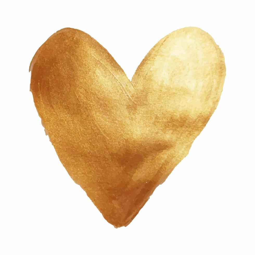 coeur d'or sur fond blanc - symbole de l'amour. illustration vectorielle vecteur