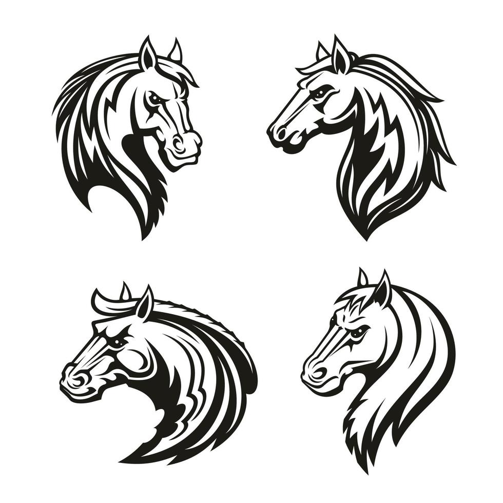 tatouage tribal animal de cheval ou mascotte de sport de course vecteur