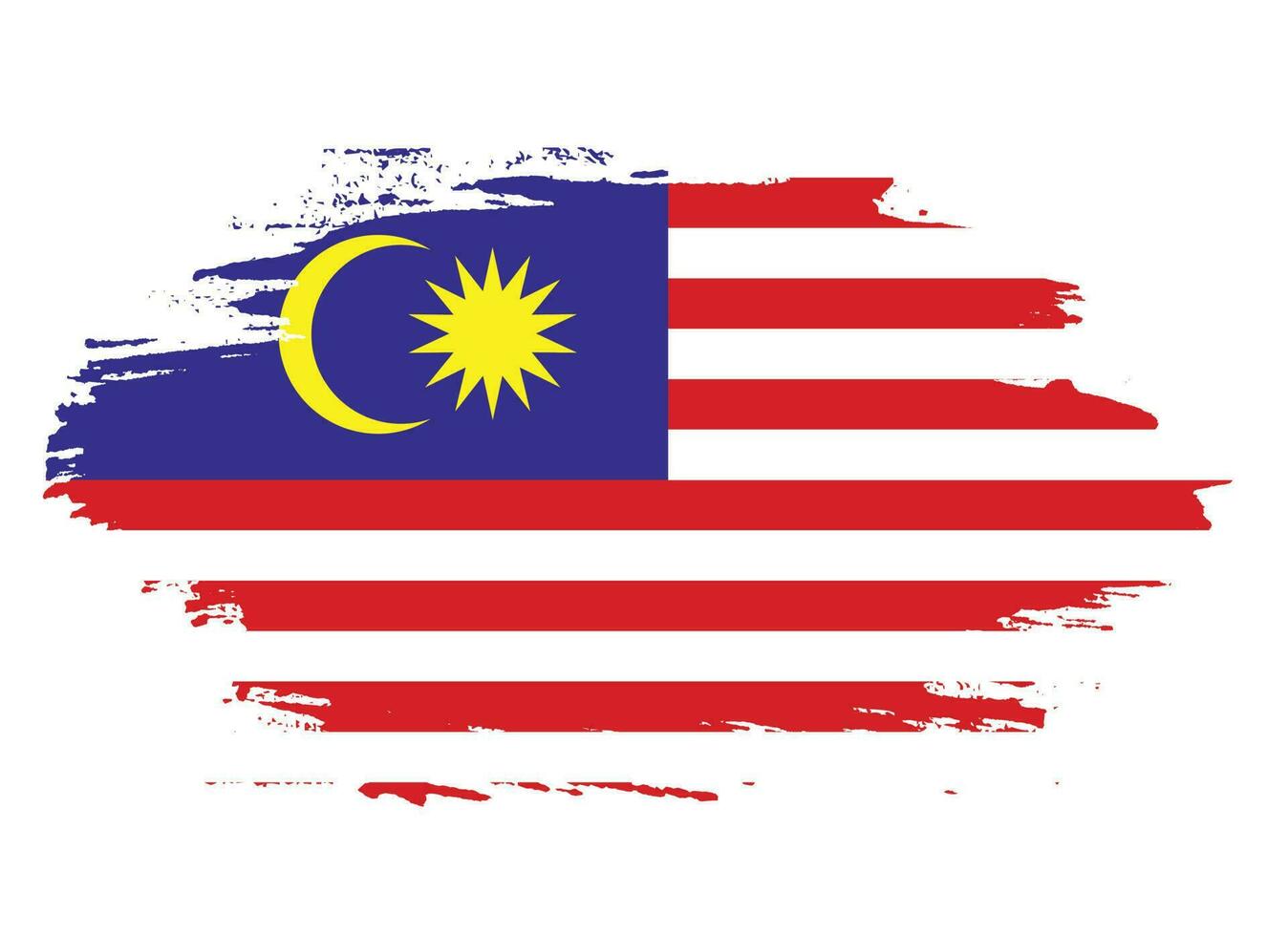 malaisie peinture pinceau coup modèle drapeau vecteur