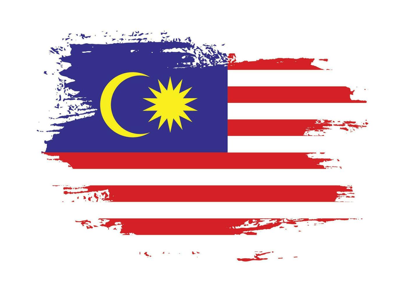 malaisie pinceau cadre drapeau vecteur
