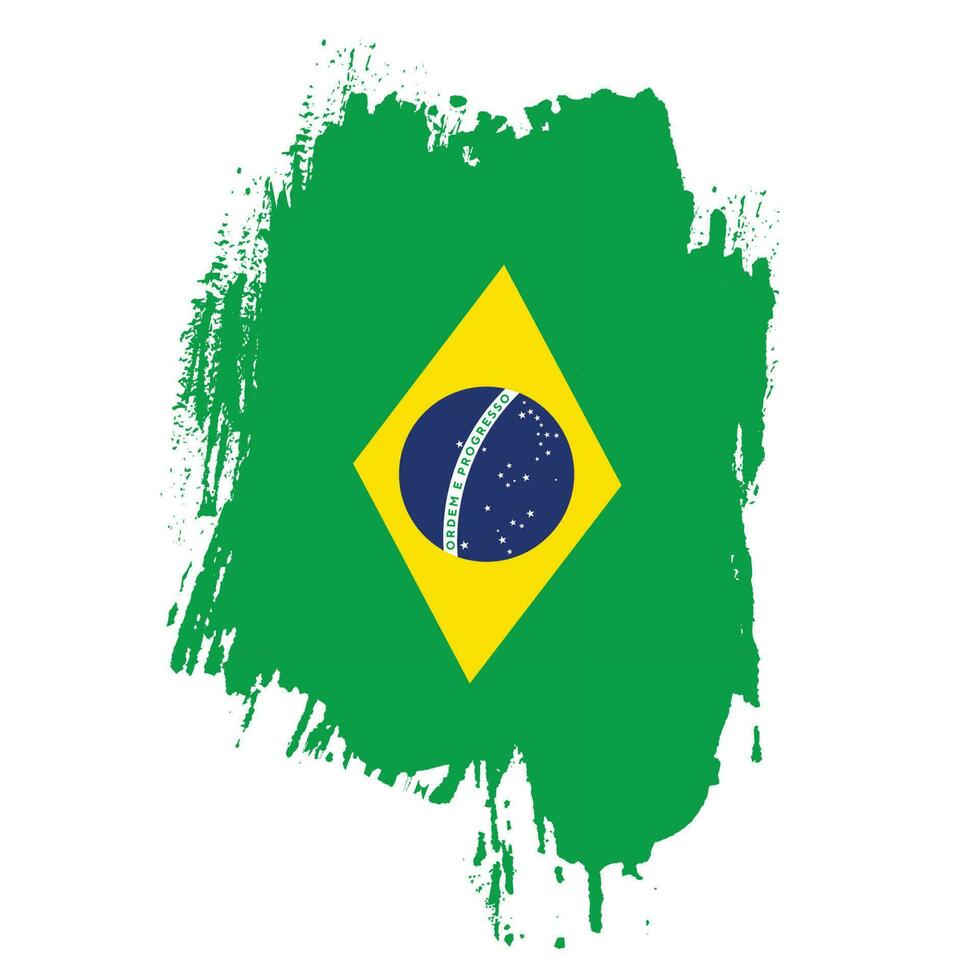 vecteur de drapeau brésil vintage texture grunge plat