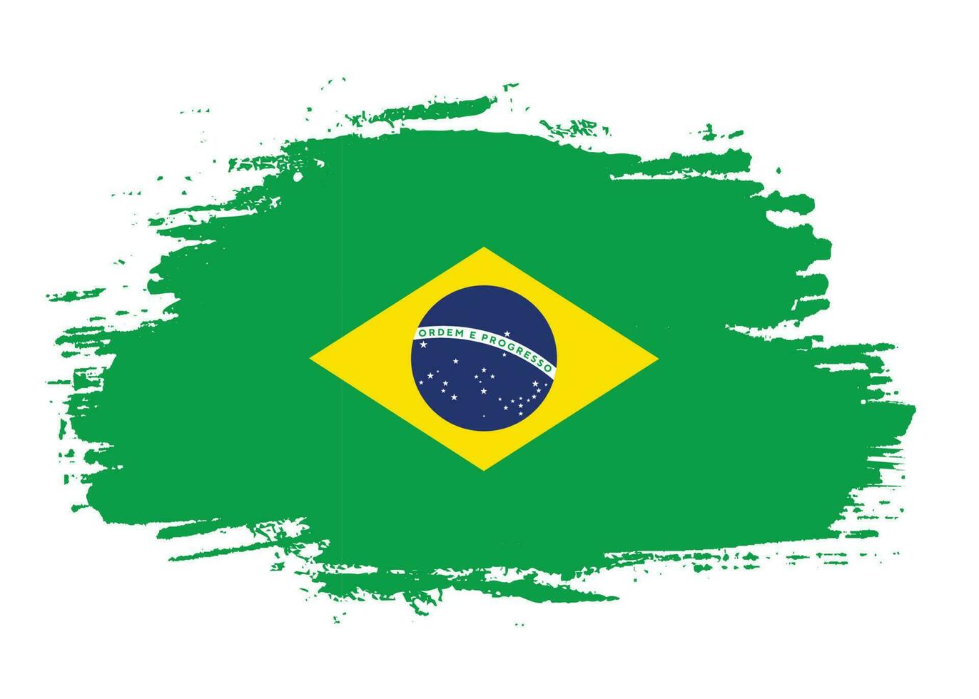 splash nouveau brésil grunge texture drapeau vecteur