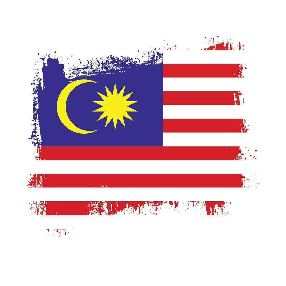 pinceau coup de pinceau malaisie drapeau vecteur à télécharger gratuitement