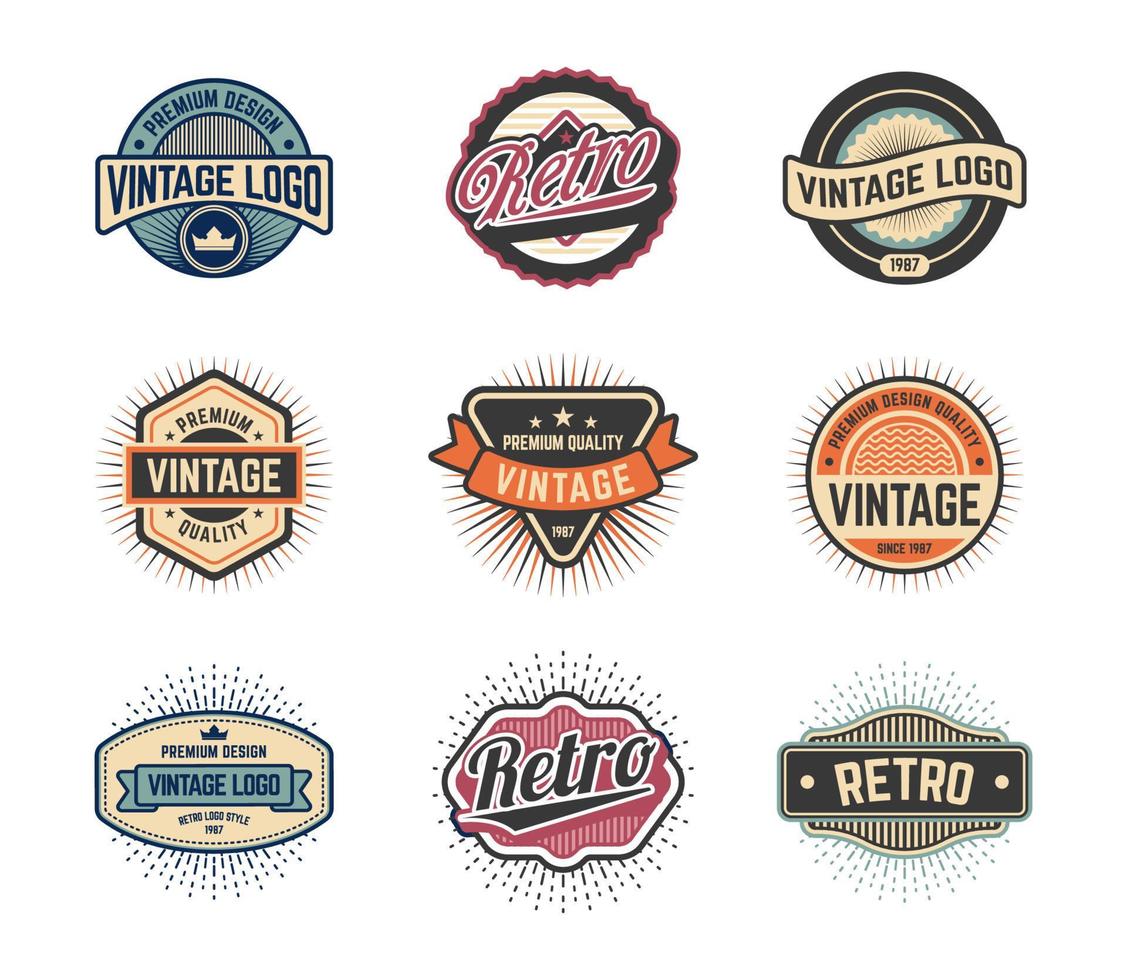 ensemble de logo insigne vintage vecteur