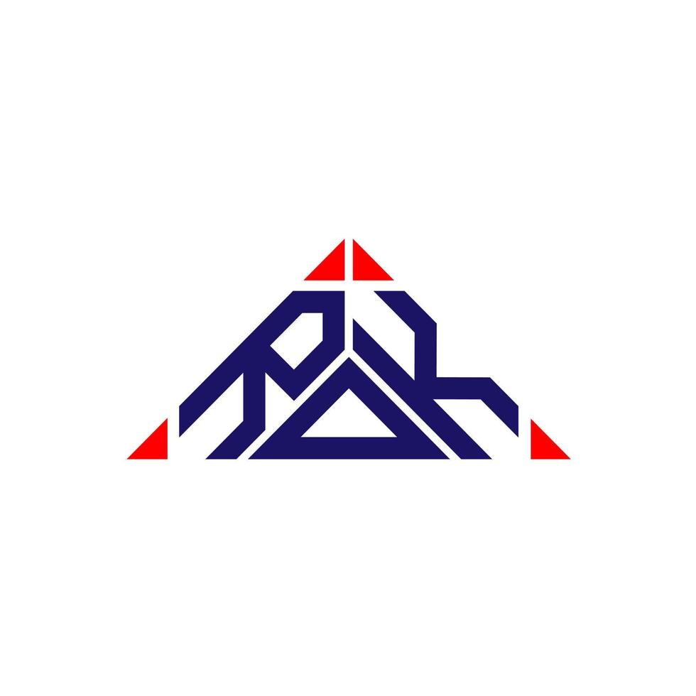 conception créative du logo de lettre rok avec graphique vectoriel, logo rok simple et moderne. vecteur