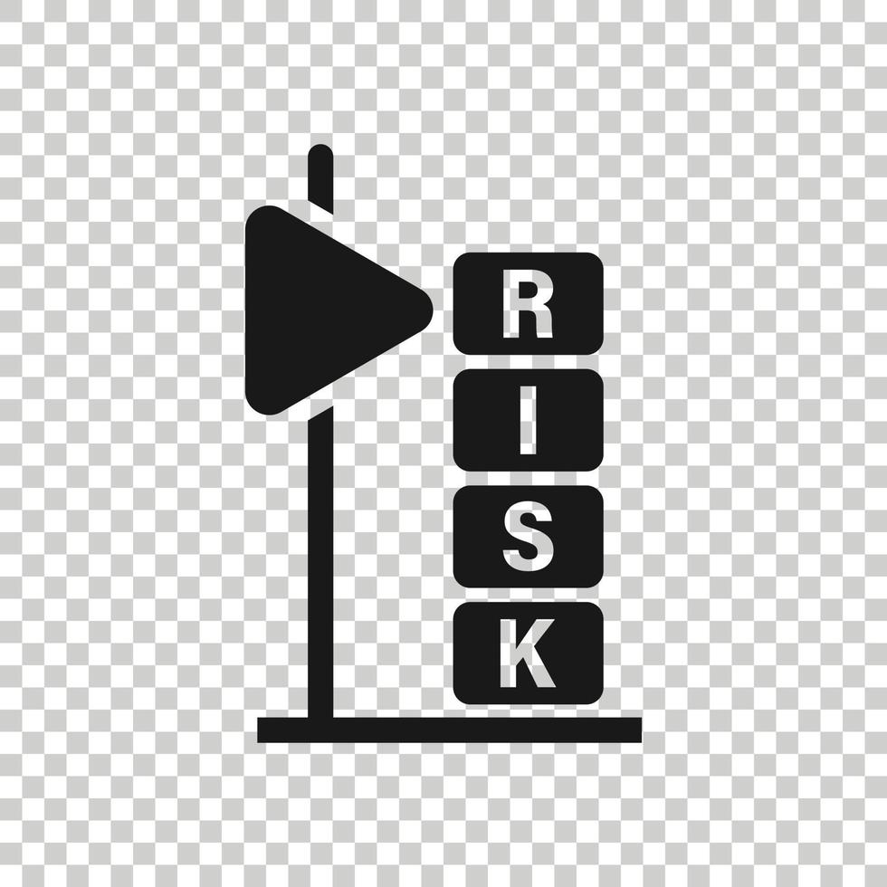 icône de niveau de risque dans un style plat. illustration vectorielle de résultat sur fond blanc isolé. concept d'entreprise d'évaluation. vecteur