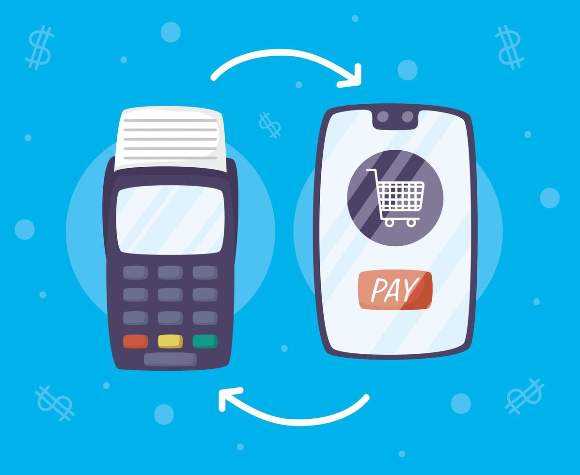 technologie de paiement en ligne avec smartphone vecteur