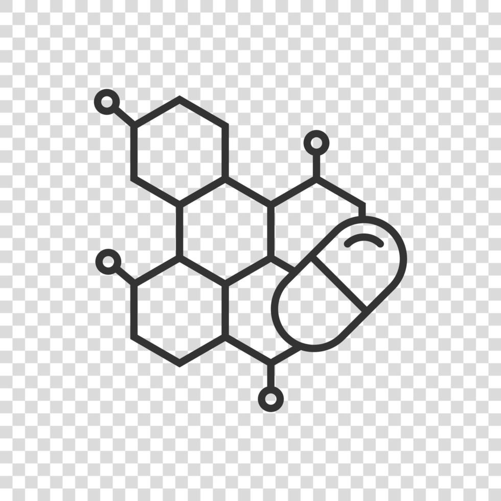 icône de note de pilule de vitamine dans un style plat. illustration vectorielle de capsule sur fond blanc isolé. concept d'entreprise de signe antibiotique. vecteur