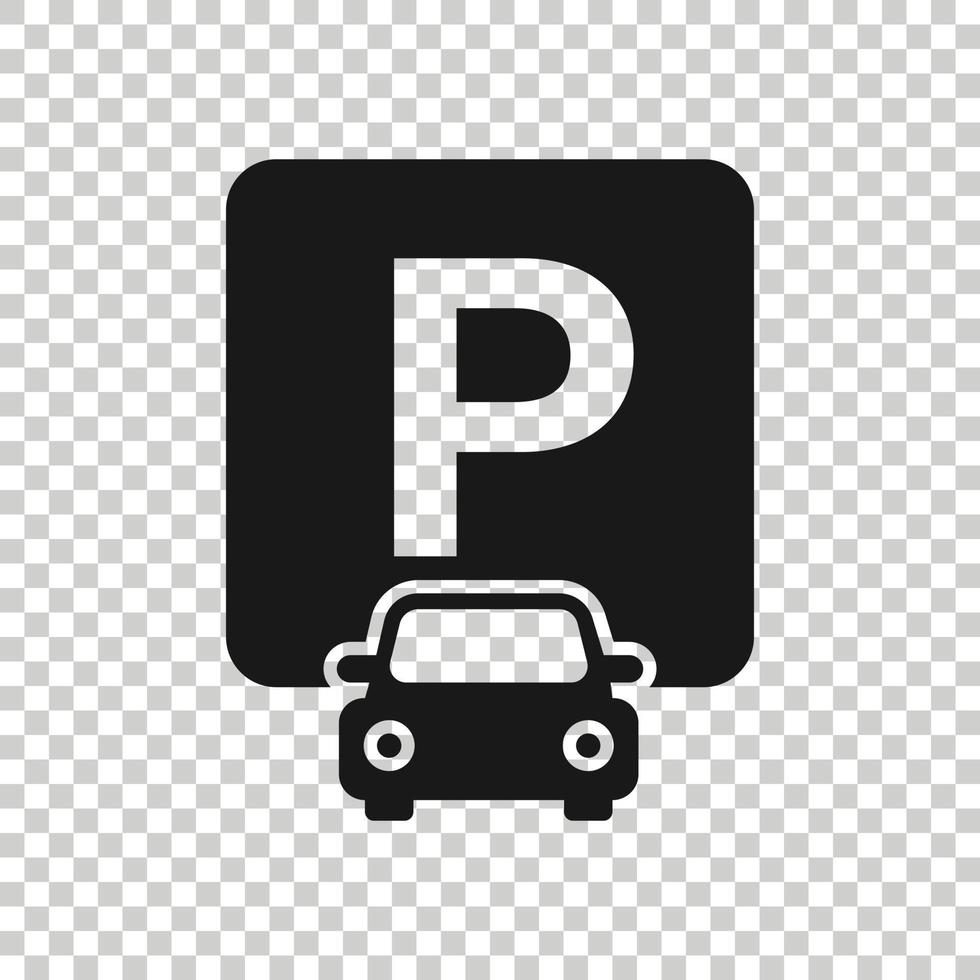 icône de parking dans un style plat. illustration vectorielle de support automatique sur fond blanc isolé. concept d'entreprise de signalisation routière. vecteur