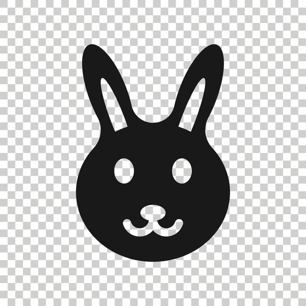 icône de lapin dans un style plat. illustration vectorielle de lapin sur fond blanc isolé. concept d'entreprise de joyeuses pâques. vecteur