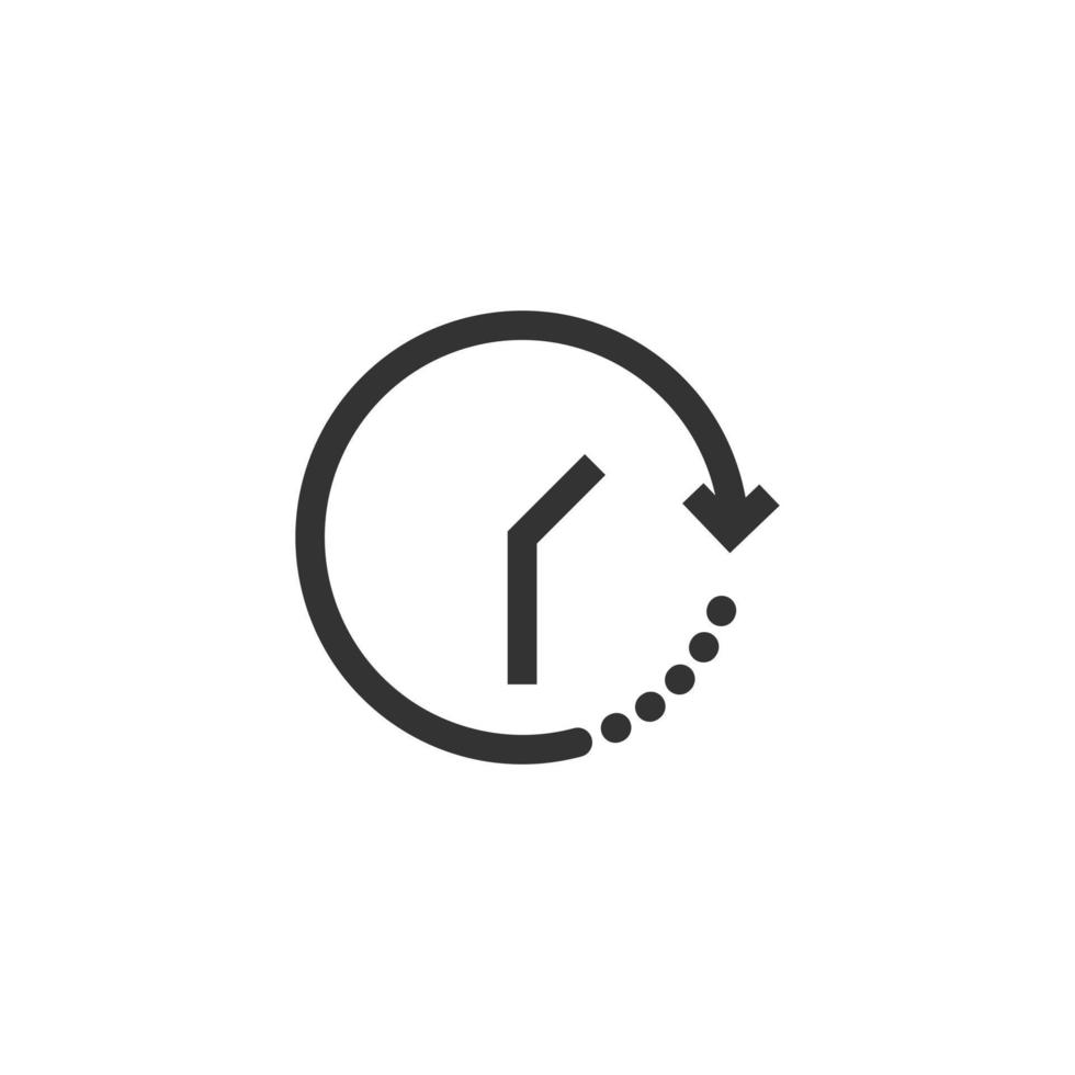 icône de l'horloge dans un style plat. regarder l'illustration vectorielle sur fond blanc isolé. concept d'entreprise de minuterie. vecteur