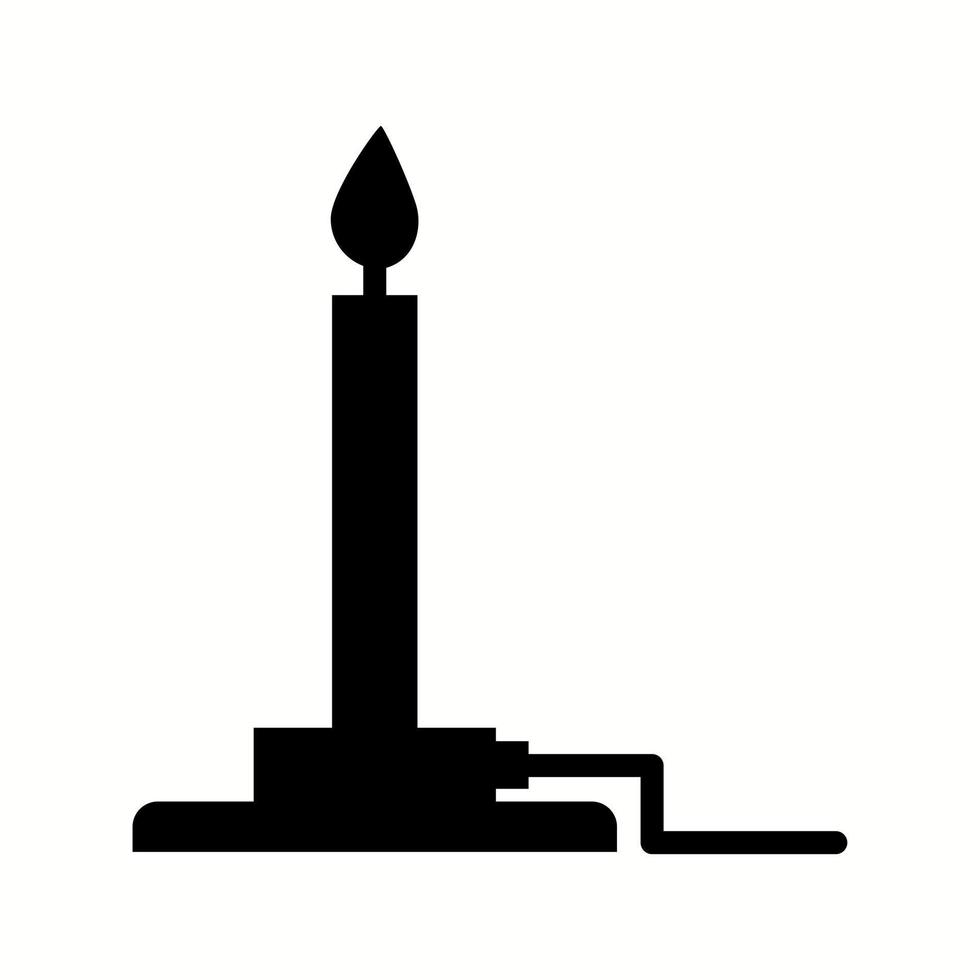 icône de glyphe de vecteur de brûleur Bunsen unique
