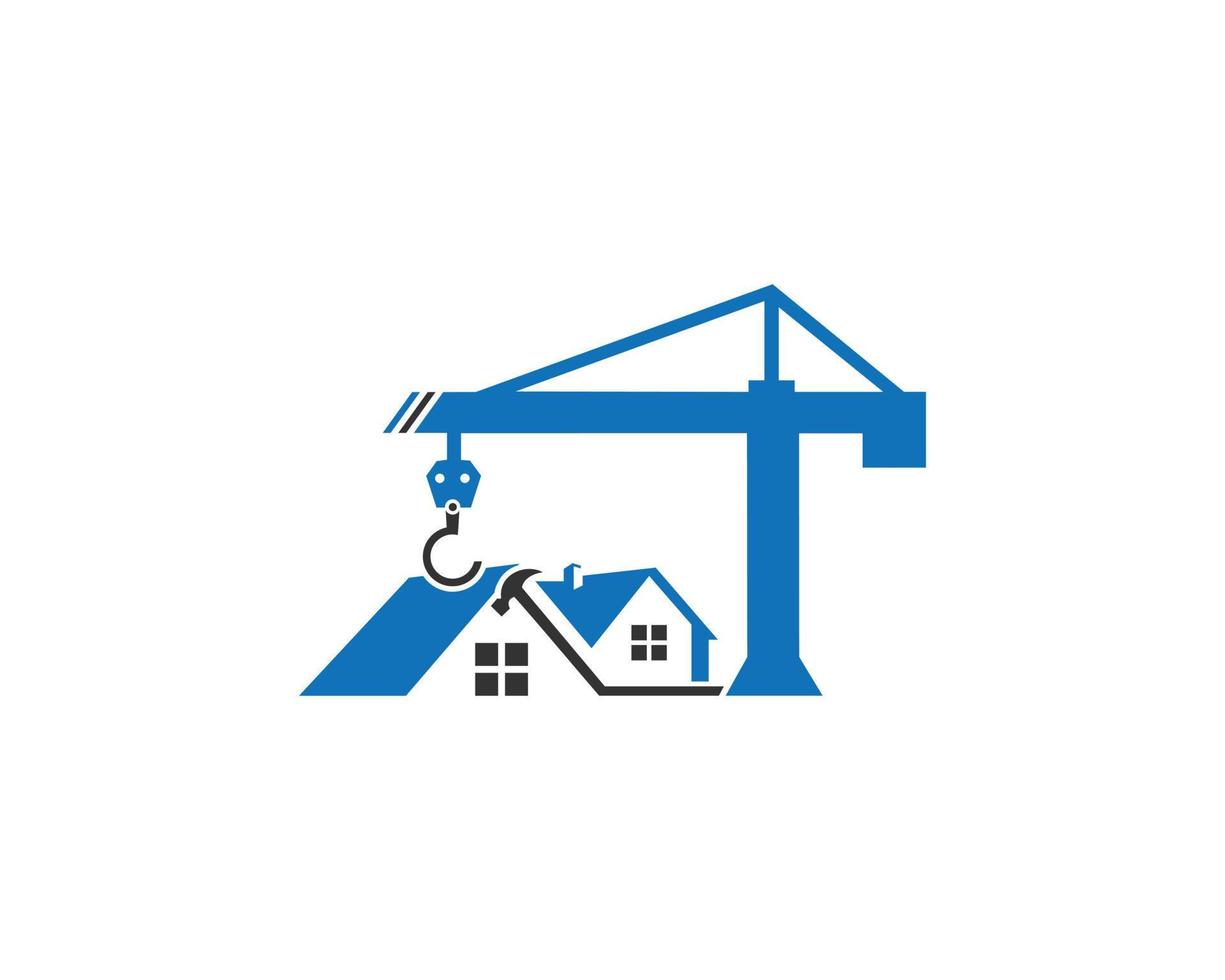 construction de grues et modèle vectoriel de conception de logo de construction immobilière.