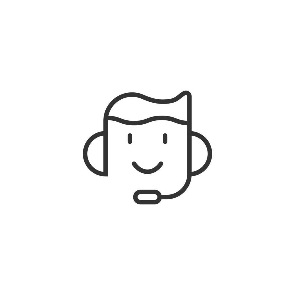 icône du service d'assistance dans un style plat. illustration vectorielle de casque sur fond blanc isolé. concept d'entreprise d'opérateur de chat. vecteur