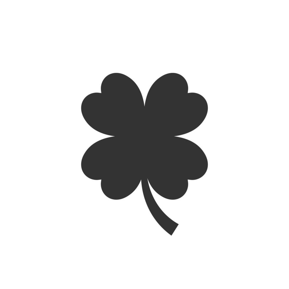 icône de trèfle à quatre feuilles dans un style plat. illustration vectorielle de st patricks day sur fond blanc isolé. concept d'entreprise de forme de fleur. vecteur