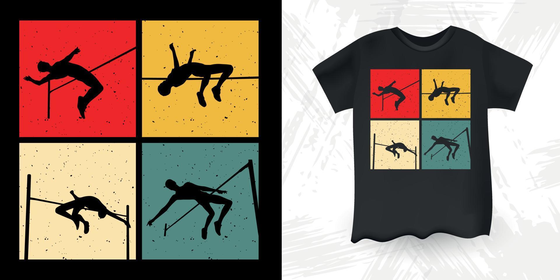 je ne saute pas je vole conception de t-shirt de saut en hauteur rétro vintage de saut en hauteur drôle vecteur