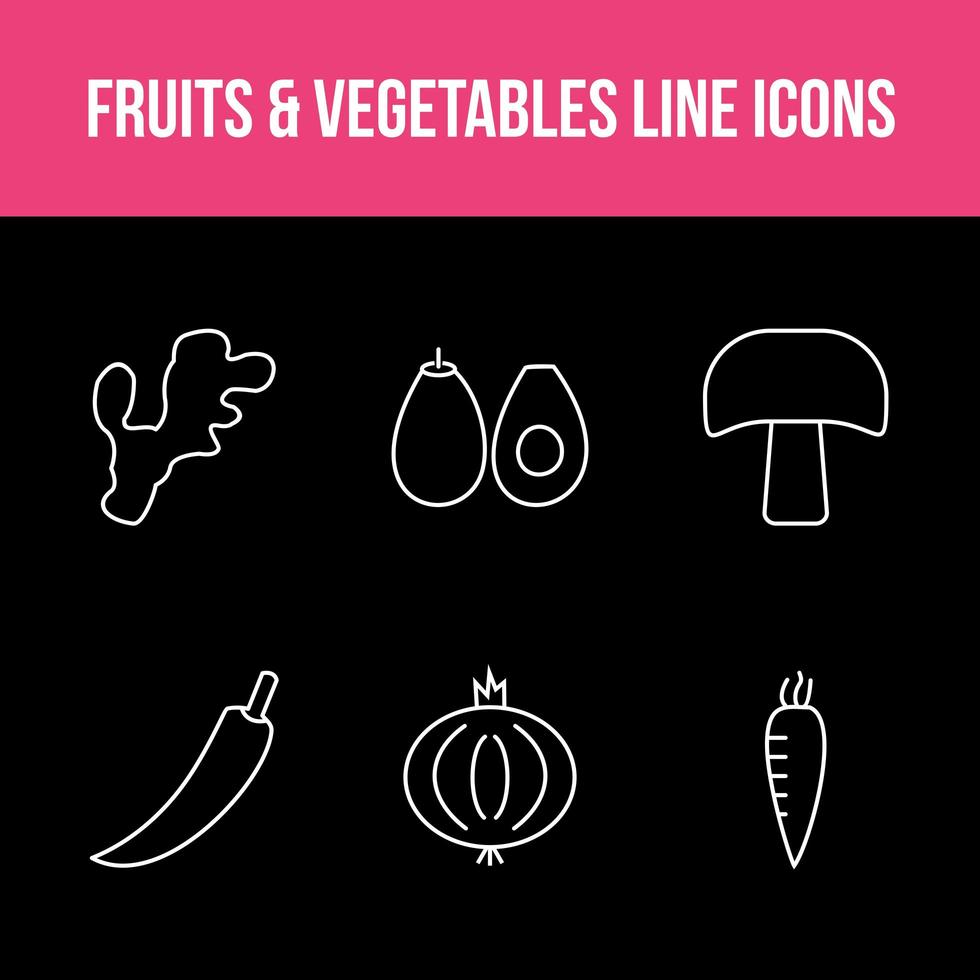 ensemble unique d'applications de fruits et légumes vecteur