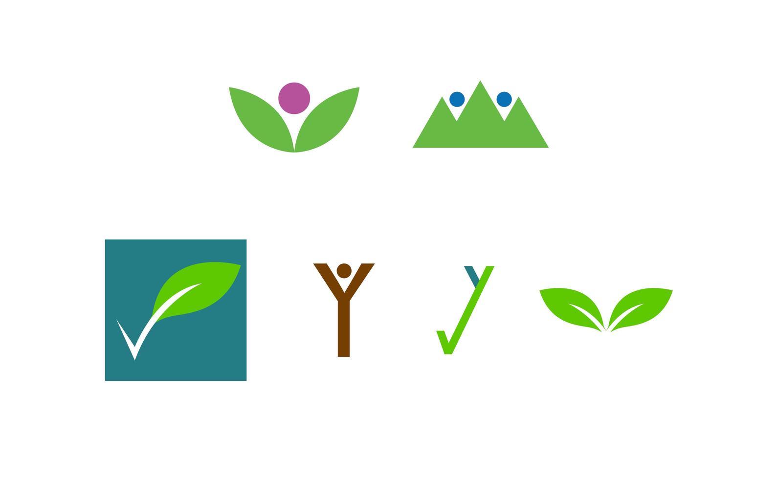 ensemble de six logos écologiques vecteur