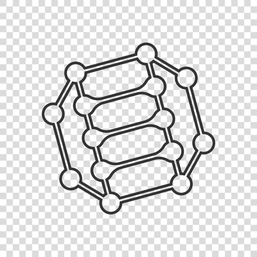 icône scientifique dans un style plat. illustration vectorielle de cellule adn sur fond blanc isolé. concept d'entreprise d'évolution de la molécule. vecteur