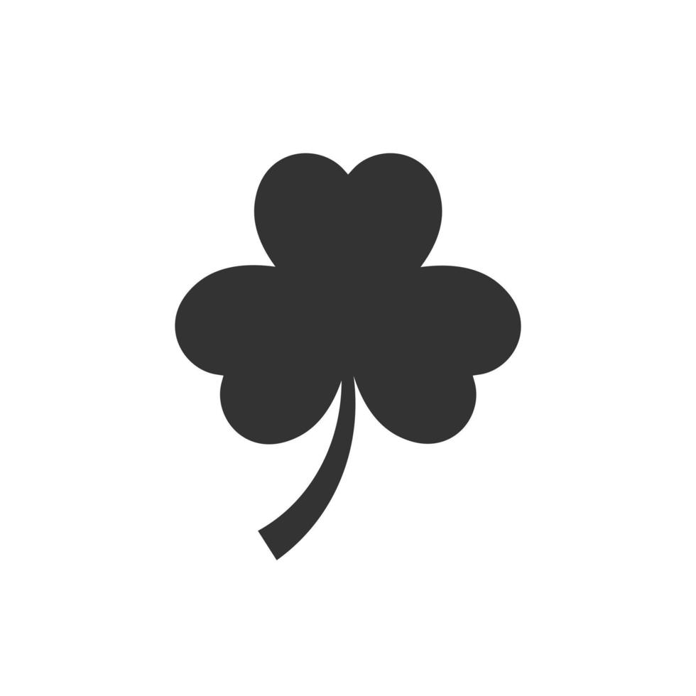 icône de trèfle à trois feuilles dans un style plat. illustration vectorielle de st patricks day sur fond blanc isolé. concept d'entreprise en forme de fleur. vecteur