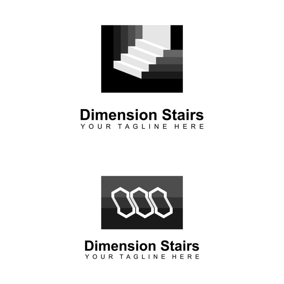 3d escalier et trou image graphique icône logo design abstrait concept vecteur stock. peut être utilisé comme symbole lié à l'intérieur ou à l'illustration