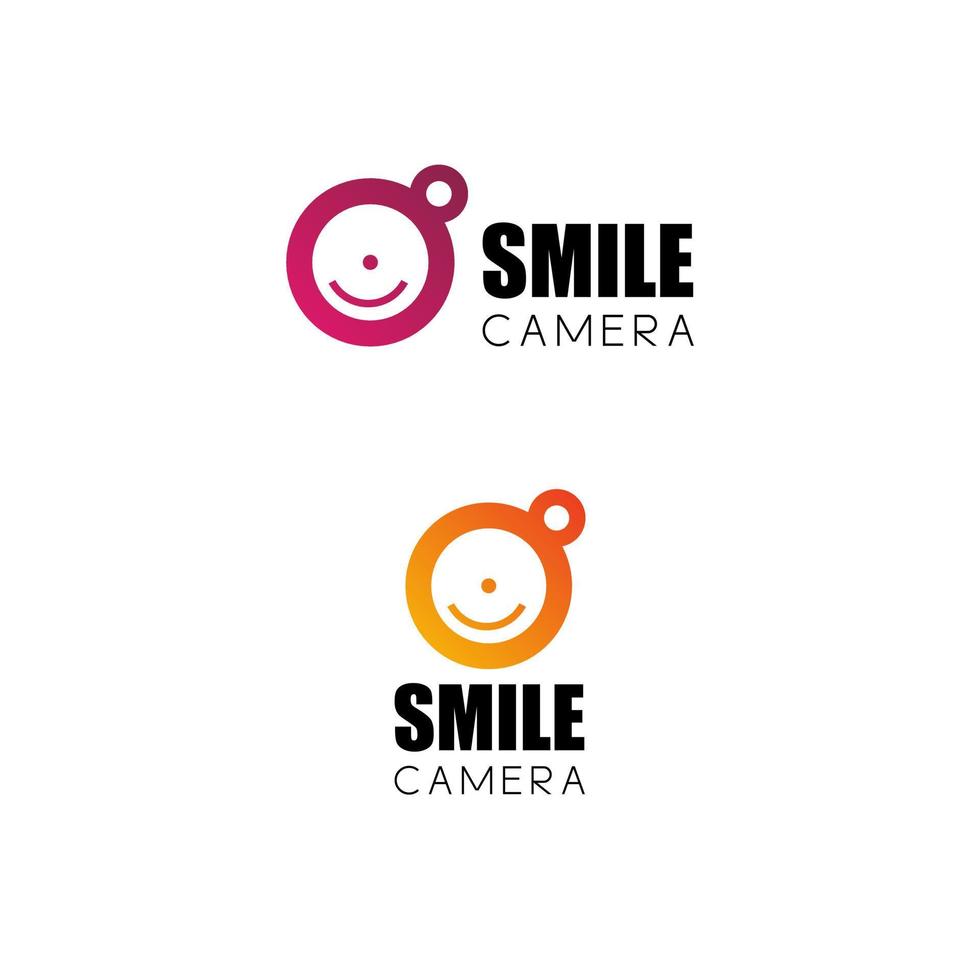 personnage de sourire comme une image de caméra icône graphique logo design concept abstrait vecteur stock. peut être utilisé comme symbole lié à l'humour ou à la photographie