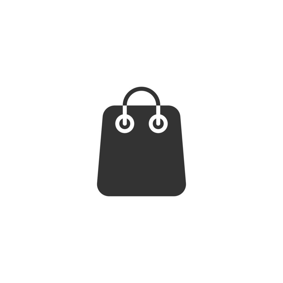 icône de sac à provisions dans un style plat. sac à main signe illustration vectorielle sur fond blanc isolé. concept d'entreprise de paquet. vecteur