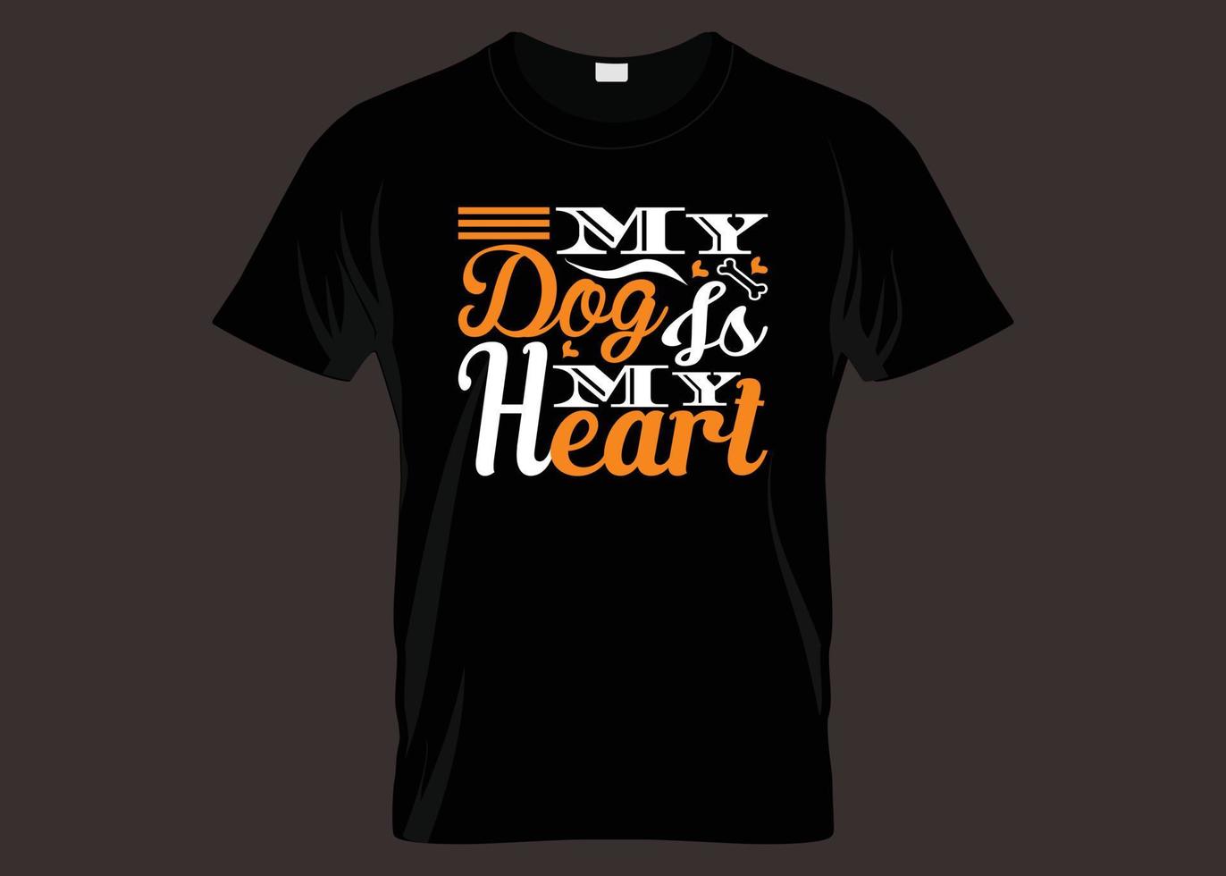 mon chien est ma conception de t-shirt de typographie de coeur vecteur