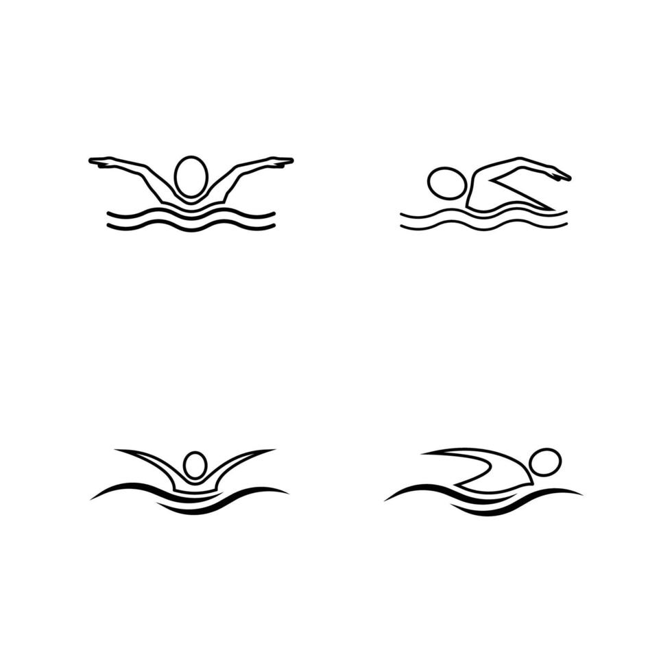 logo de sport de natation vecteur