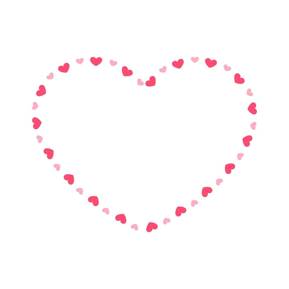 cadre en forme de coeur avec motif coeur. élément décoratif simple et minimal de la saint-valentin. vecteur