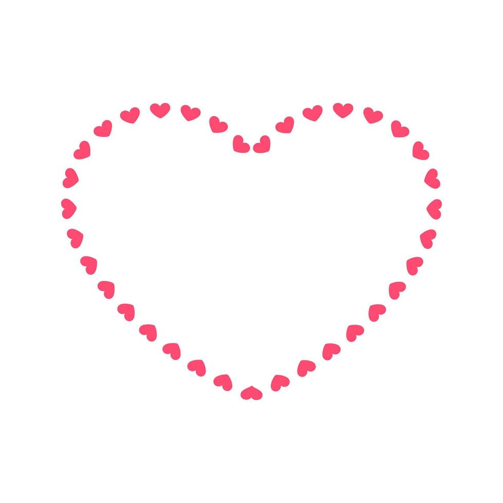 cadre en forme de coeur avec motif coeur. élément décoratif simple et minimal de la saint-valentin. vecteur