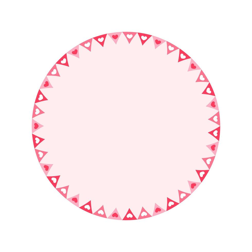 cadre pastel rond avec motif coeur. élément décoratif simple et minimal de la saint-valentin. vecteur