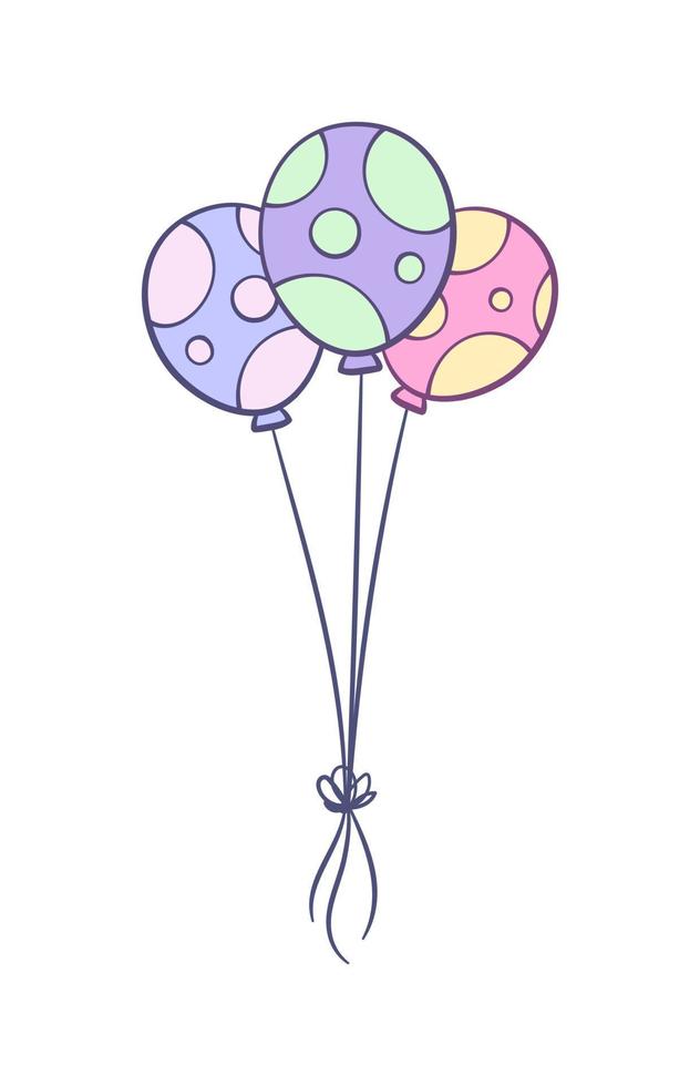 bouquet de ballons de fête à pois vector illustration