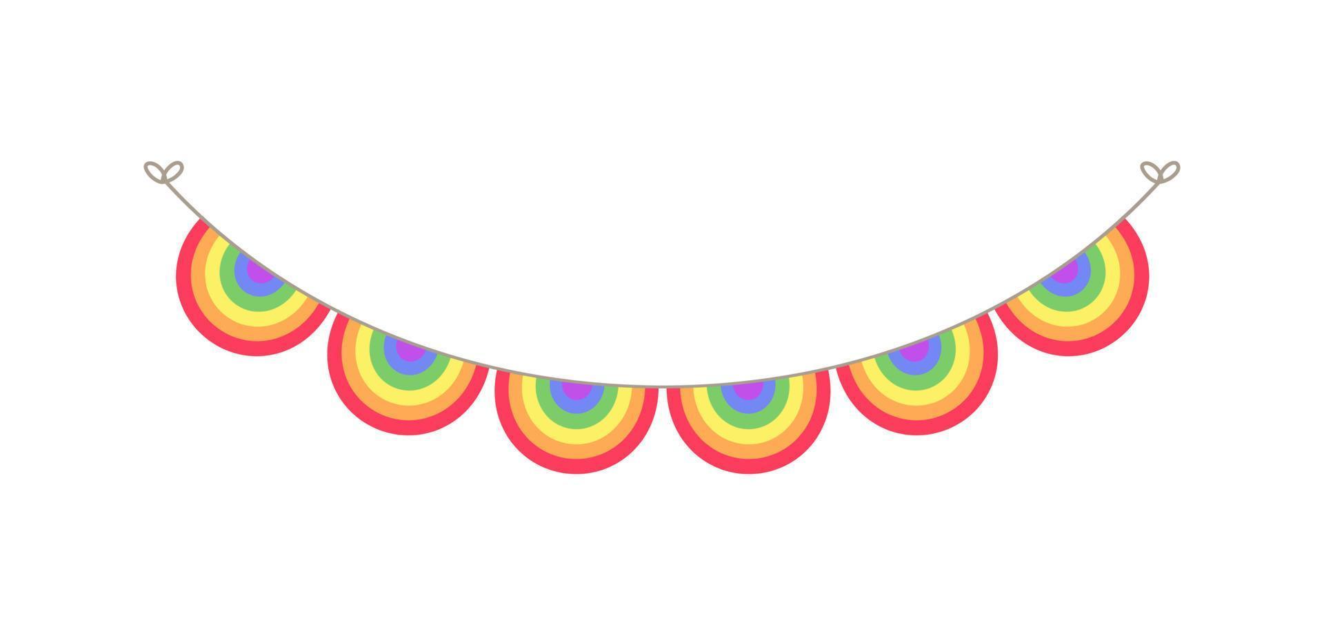 arc en ciel guirlande festonnée bruant diviseur simple illustration vectorielle clipart vecteur