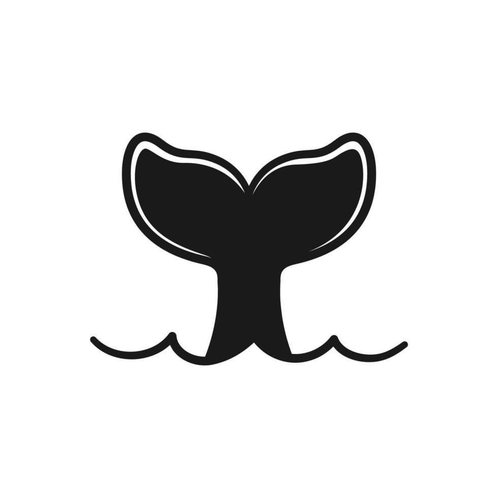 orque, icône simple de silhouette de queue de dauphin vecteur