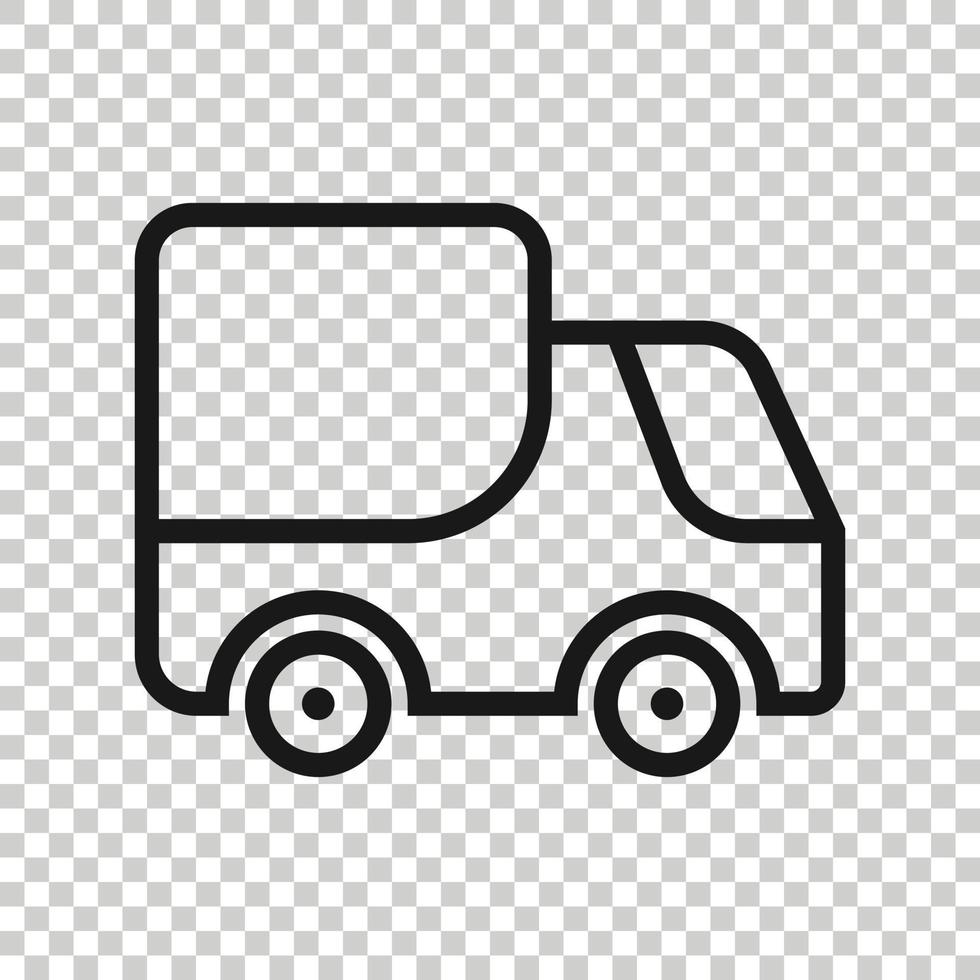 icône de camion de livraison dans un style plat. van illustration vectorielle sur fond blanc isolé. concept d'entreprise de voiture de fret. vecteur