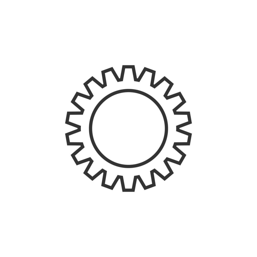 icône de vecteur d'engrenage dans un style plat. illustration de roue dentée sur fond blanc isolé. concept d'entreprise de roue dentée à crémaillère.