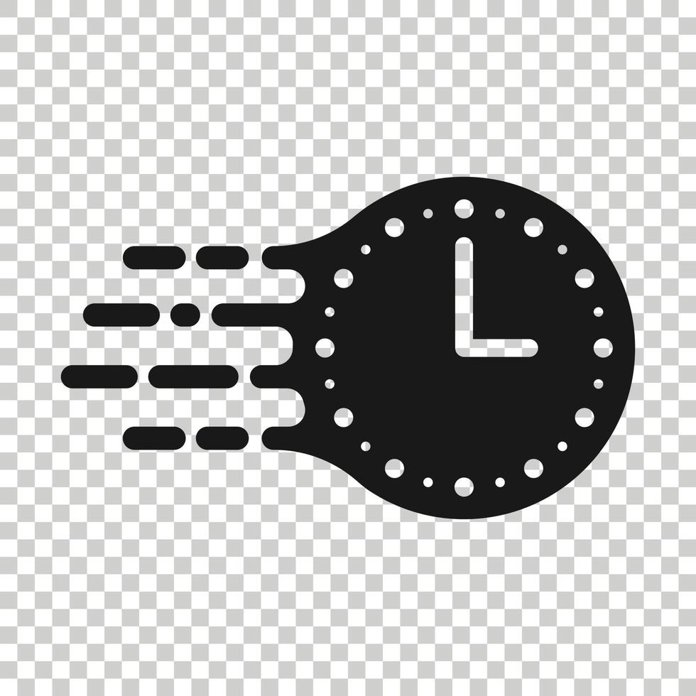 icône de l'horloge dans un style plat. regarder l'illustration vectorielle sur fond blanc isolé. concept d'entreprise de minuterie. vecteur