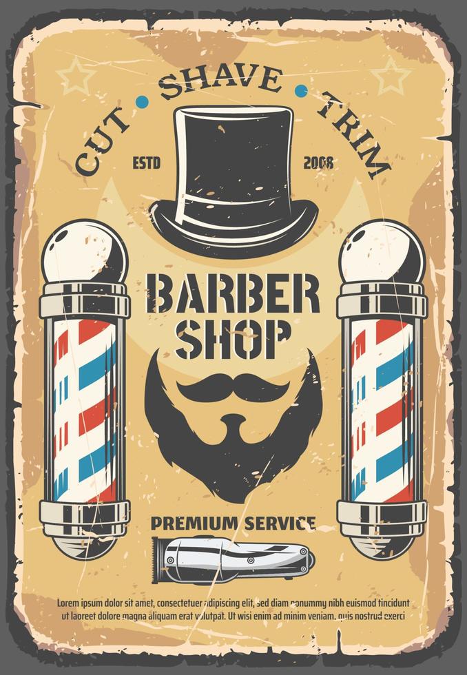 coupe de rasage, services de coupe dans un salon de coiffure vecteur