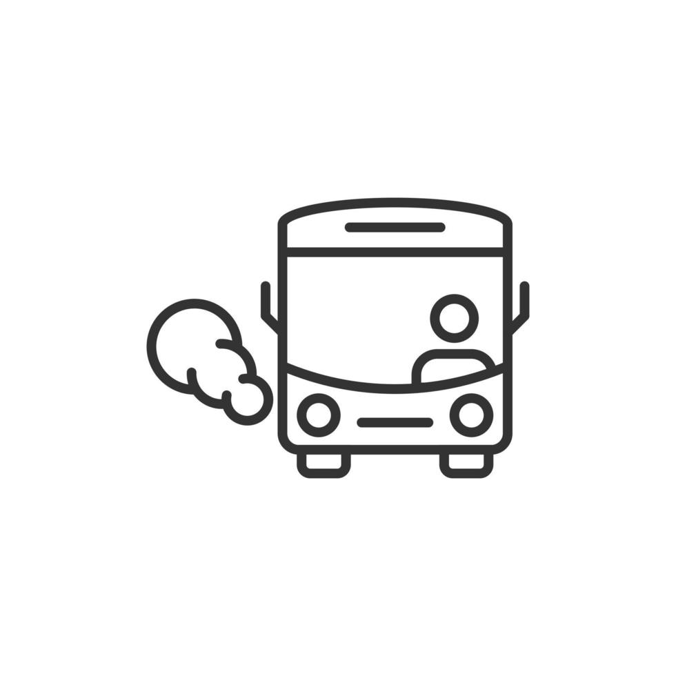 icône de bus dans un style plat. illustration vectorielle d'entraîneur sur fond blanc isolé. concept d'entreprise de véhicule autobus. vecteur